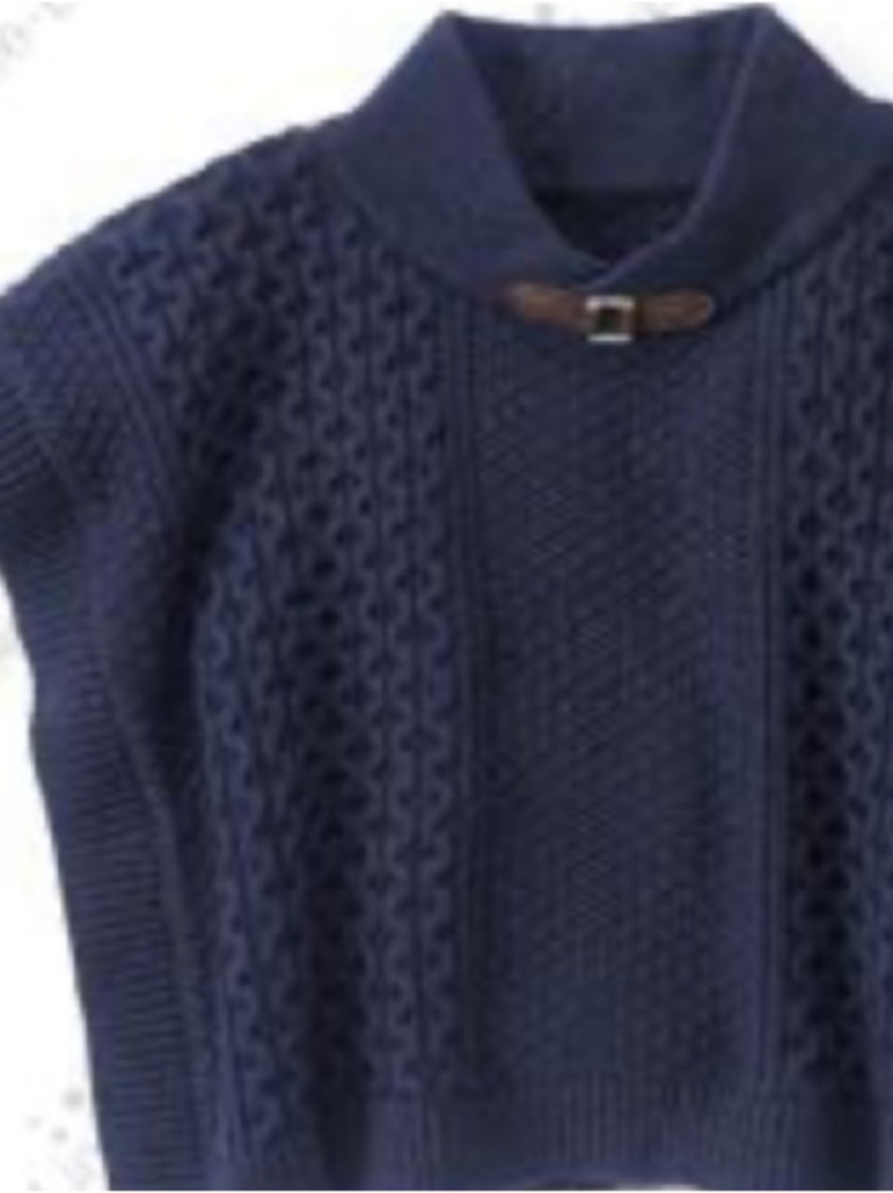 Janie and Jack Highlands Darling Navy Textured Sweater Cape Cable Knit Poncho 2T